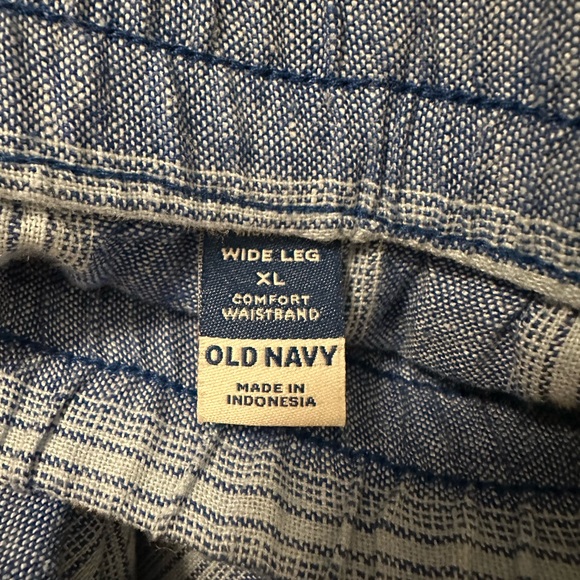 Old Navy Blue and Light Blue Wide Leg Linen Pants - Picture 3 of 4